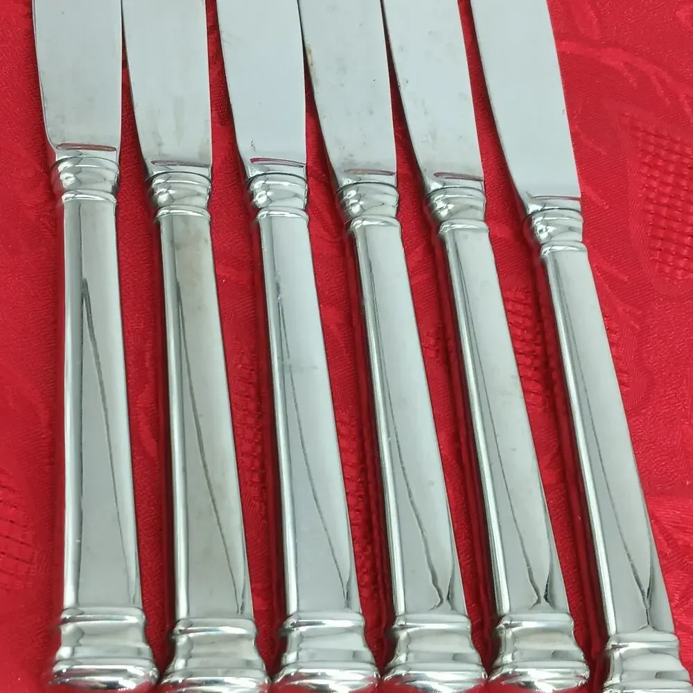 6X BK Lenox Eternal Stainless Flatware Butter Knife Knives Solid Handle